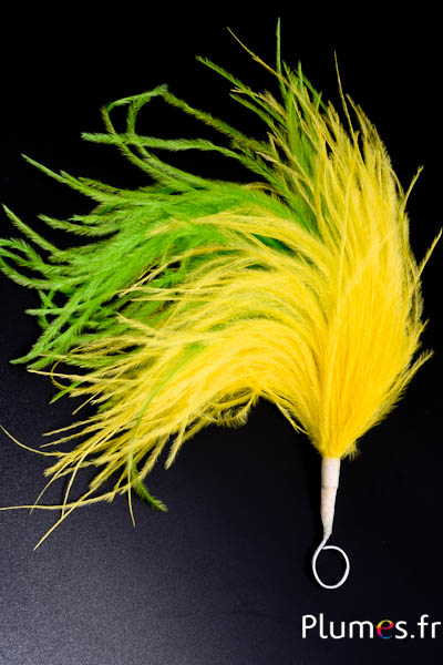 Plumet autruche avec anneau - ht 22-28 cm - jaune-lime